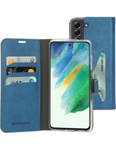 Mobiparts Classic Wallet Case Samsung Galaxy S21 FE (2022) Steel Blue