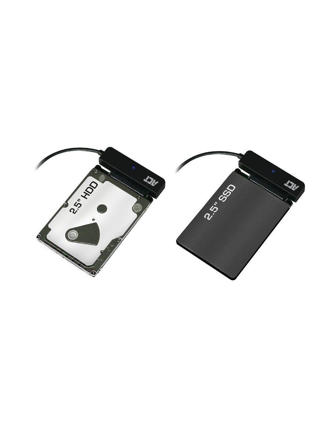 ACT AC1525 tussenstuk voor kabels USB Type-C SATA 7-pin + 15pin Zwart