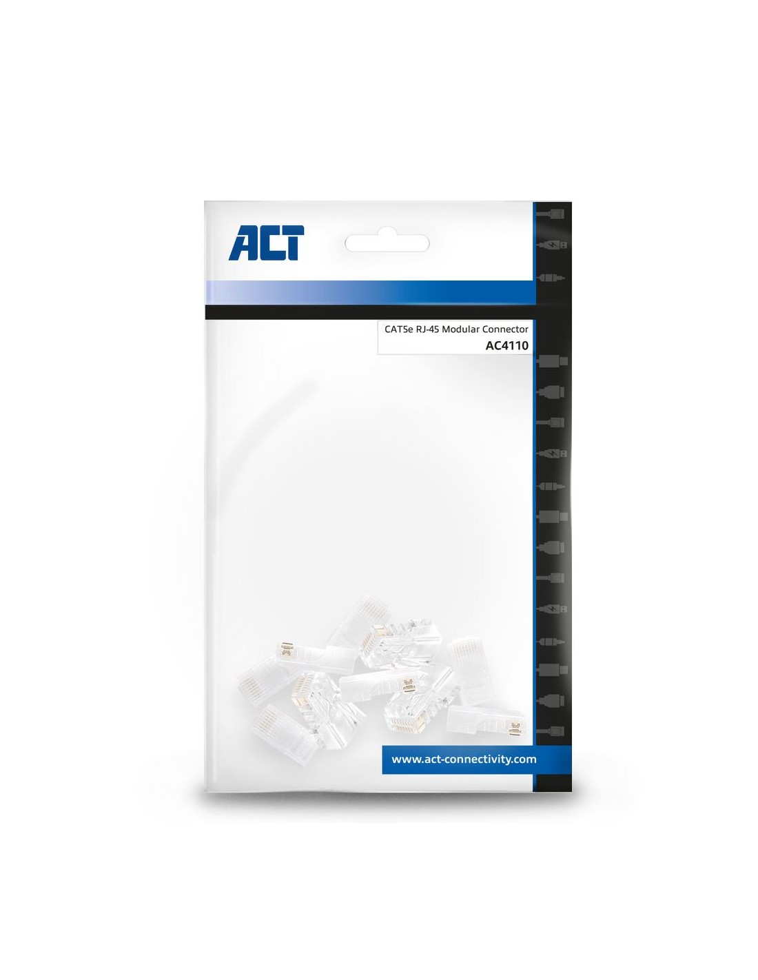 ACT AC4110 kabel-connector RJ45 Zilver, Transparant (10 st.)