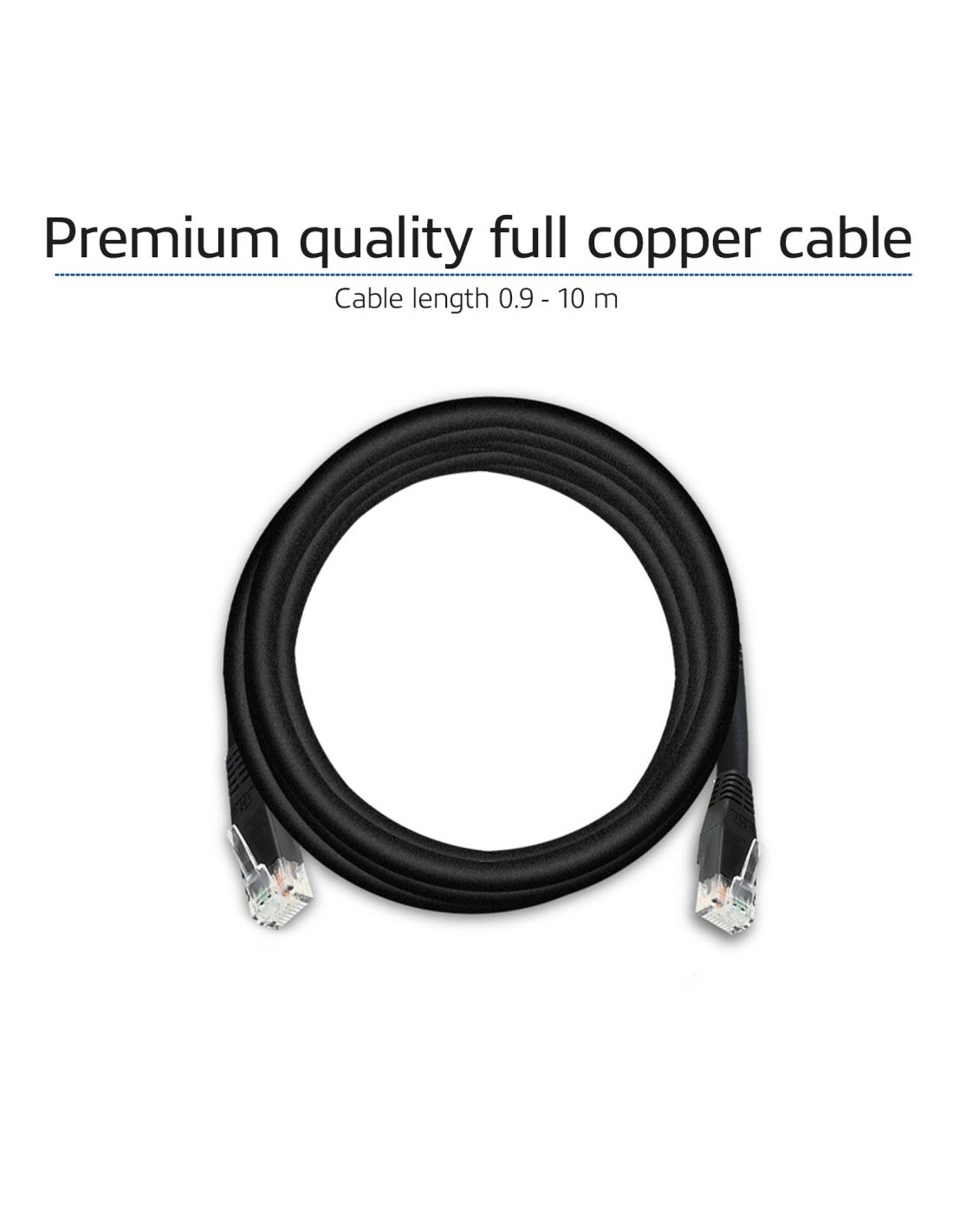 ACT AC4010 netwerkkabel Zwart 10 m Cat6 U/UTP (UTP)