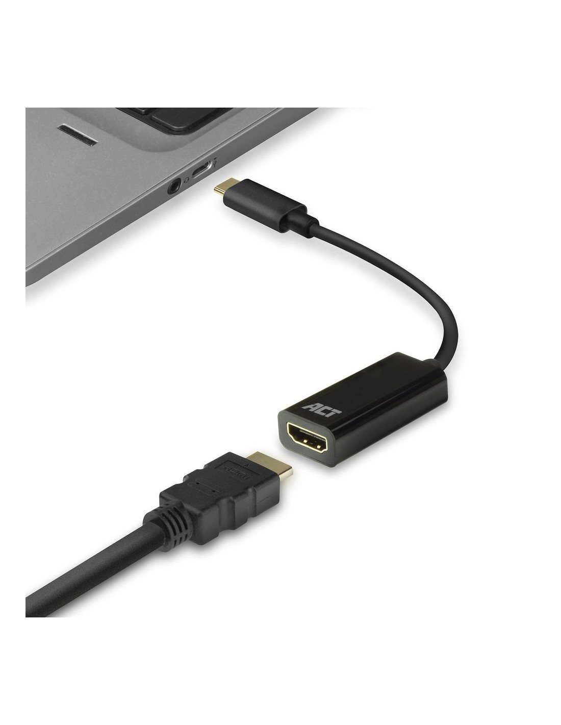ACT AC7305 video kabel adapter 0,15 m USB Type-C HDMI Type A (Standaard) Zwart