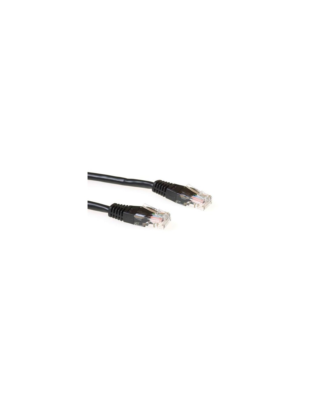 ACT Zwarte 2 meter UTP CAT5E patchkabel met RJ45 connectoren
