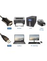 ACT AC6000 seriële kabel Zwart 1,5 m USB Type-A DB-9