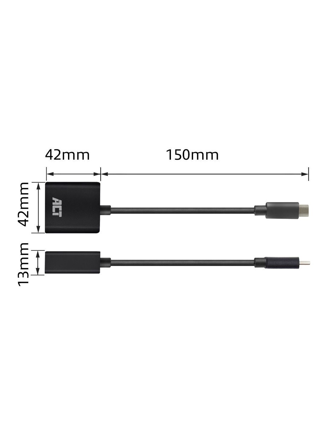 ACT AC7320 video kabel adapter 0,15 m USB Type-C DisplayPort Zwart