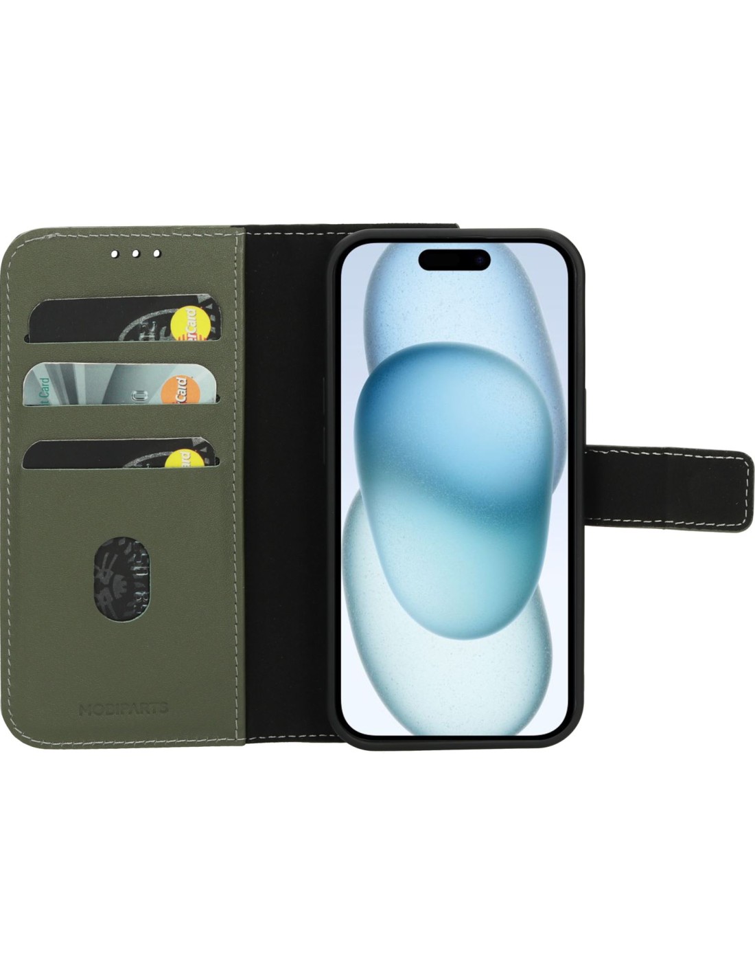 Mobiparts Leather 2 in 1 Wallet Case Apple iPhone 15 Green