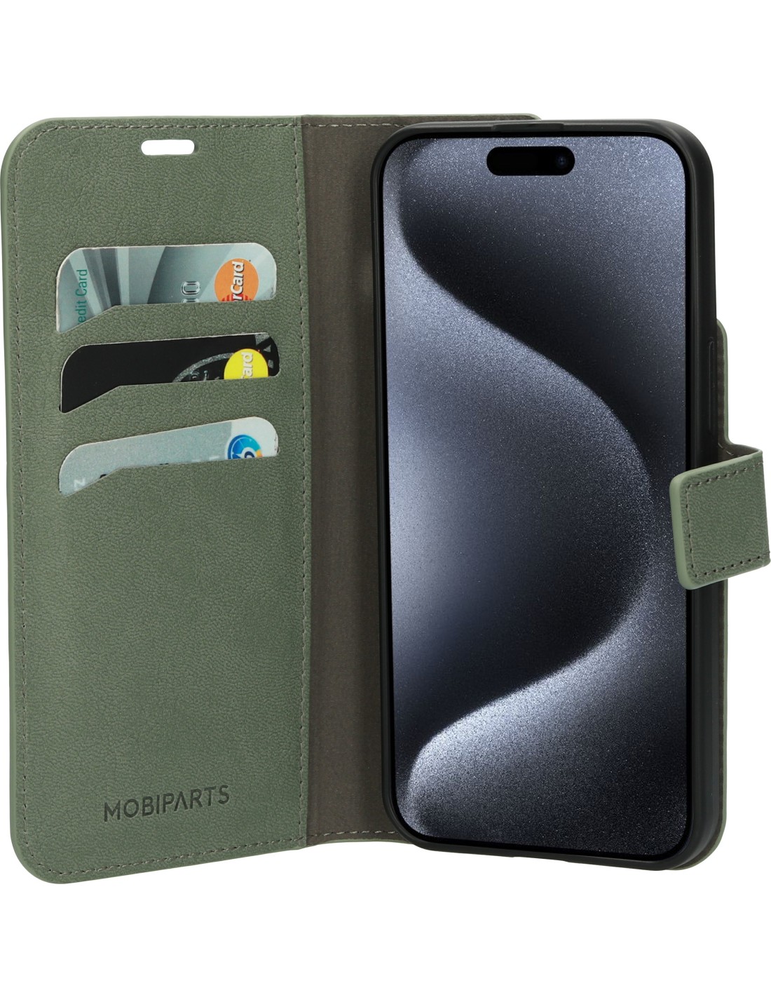 Mobiparts Classic Wallet Case Apple iPhone 15 Pro Max Stone Green