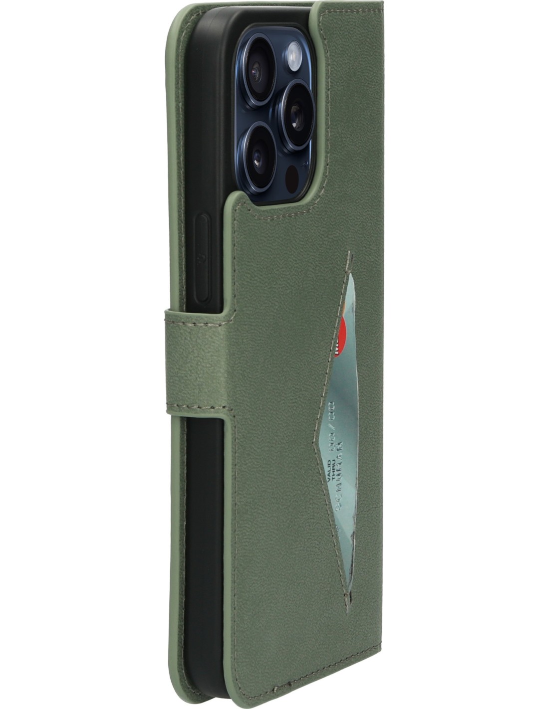 Mobiparts Classic Wallet Case Apple iPhone 15 Pro Max Stone Green