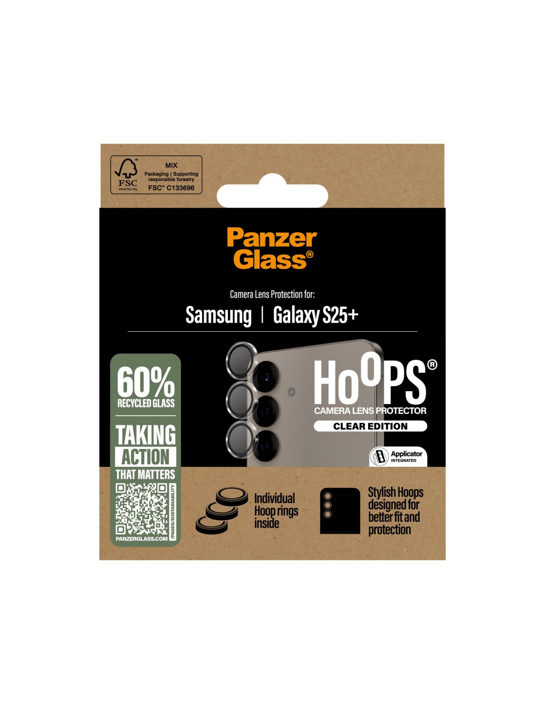 PanzerGlass Hoops Rings Samsung Galaxy S25 Plus Transparent