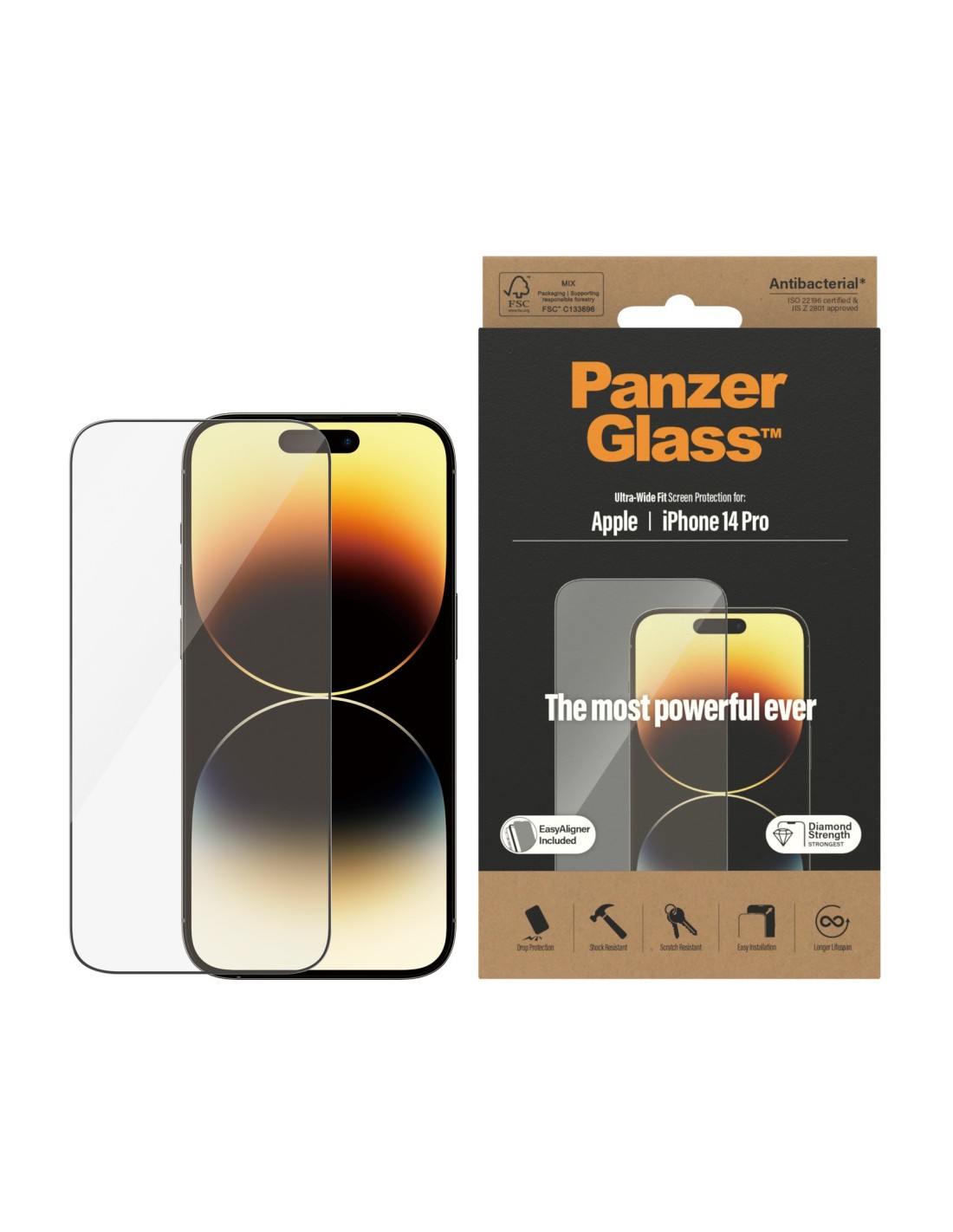 PanzerGlass Apple iPhone 14 Pro Black UWF Super+ Glass AB with EasyAligner
