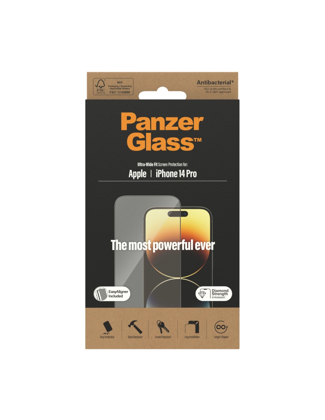 PanzerGlass Apple iPhone 14 Pro Black UWF Super+ Glass AB with EasyAligner