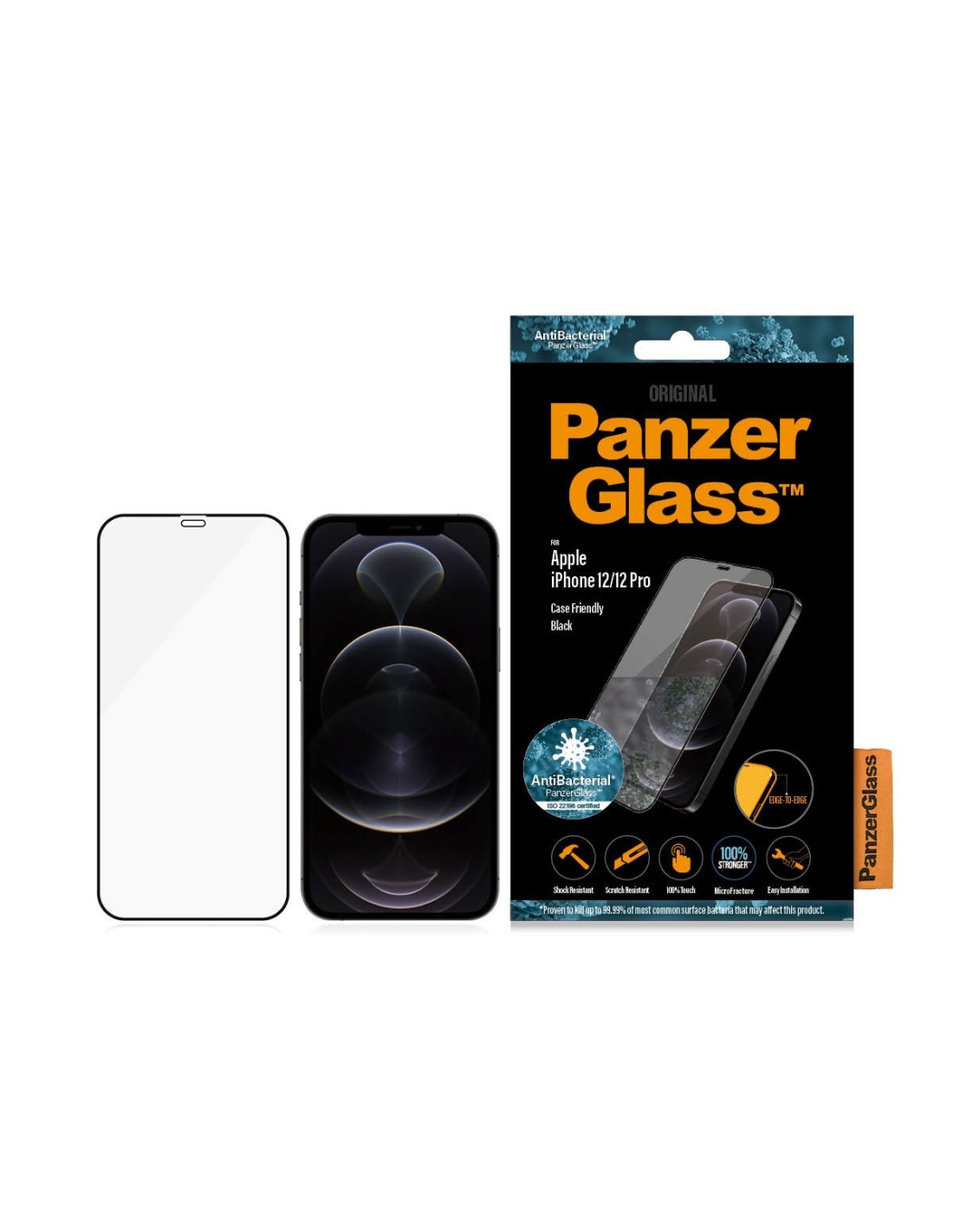 PanzerGlass Apple iPhone 12 12 Pro Black CF Super+ Glass