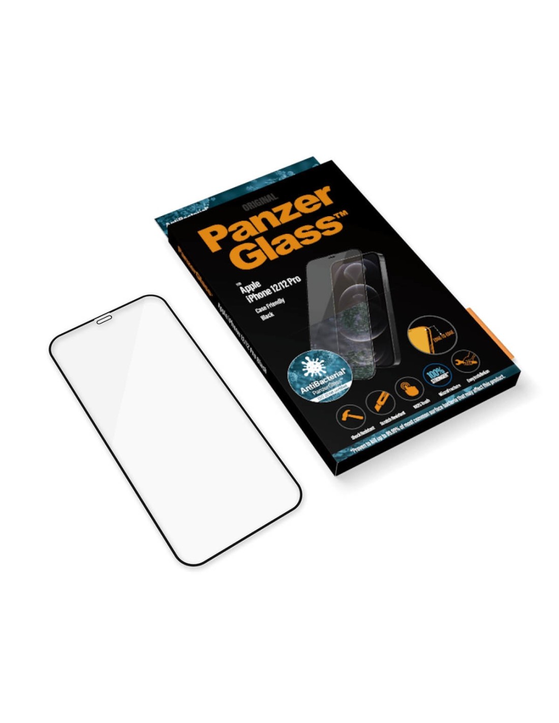 PanzerGlass Apple iPhone 12 12 Pro Black CF Super+ Glass