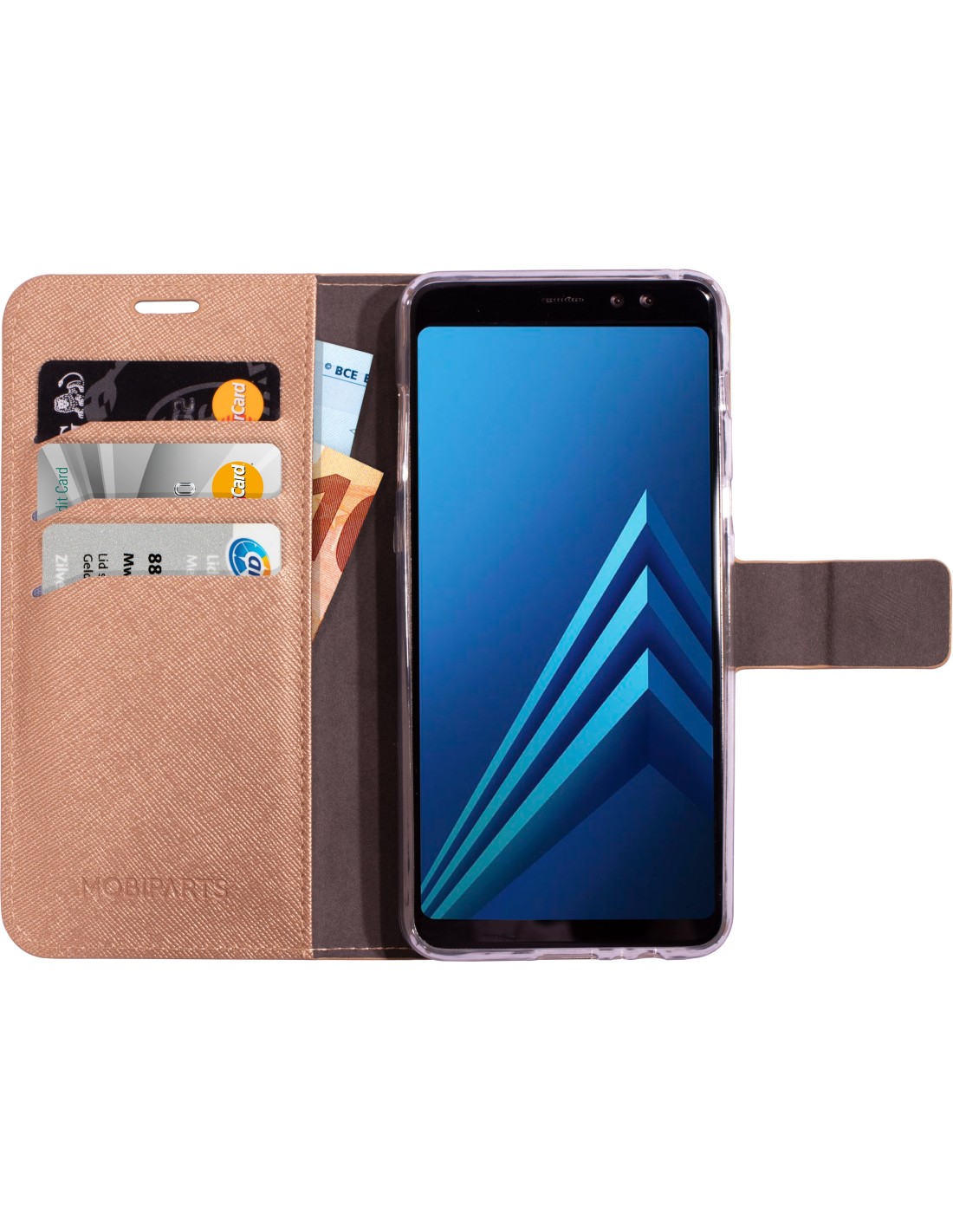Mobiparts Saffiano Wallet Case Samsung Galaxy A8 (2018) Copper
