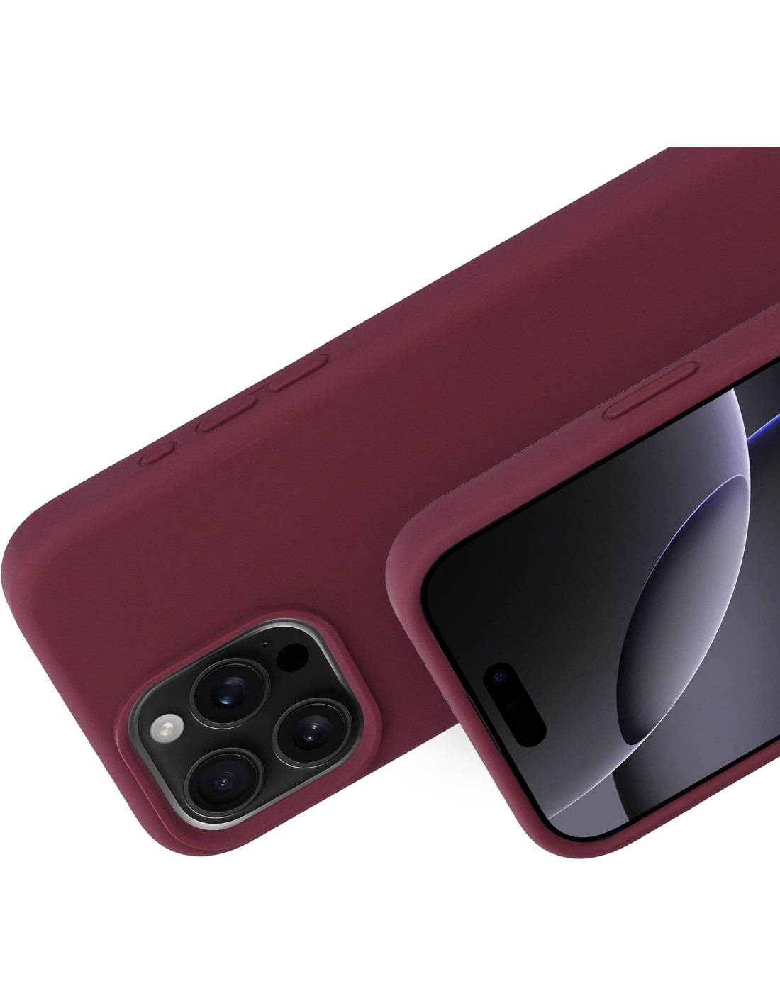 Mobiparts Silicone Cover Apple iPhone 16 Pro Max Plum Red