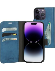 Mobiparts Classic Wallet Case Apple iPhone 14 Pro Steel Blue