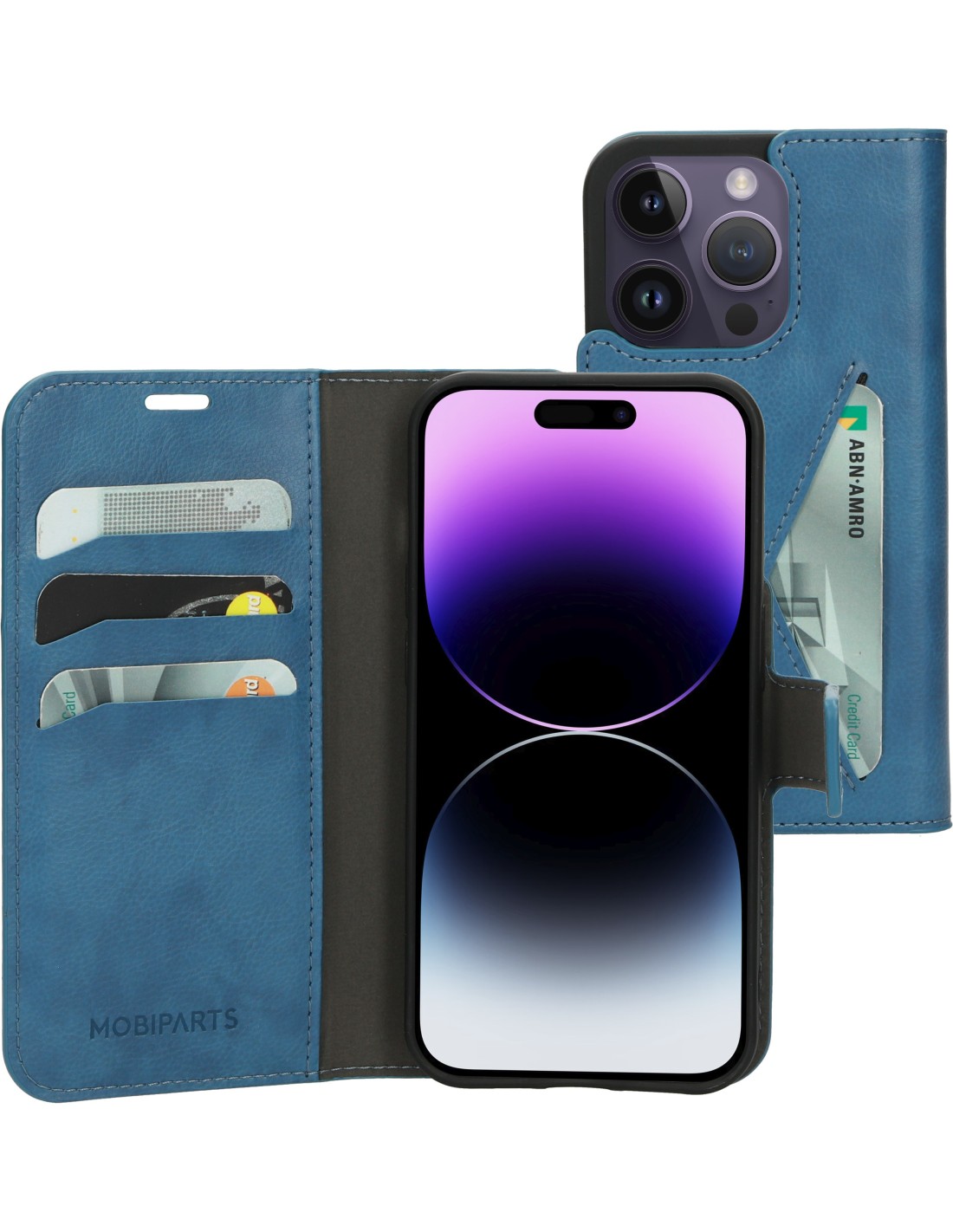 Mobiparts Classic Wallet Case Apple iPhone 14 Pro Steel Blue