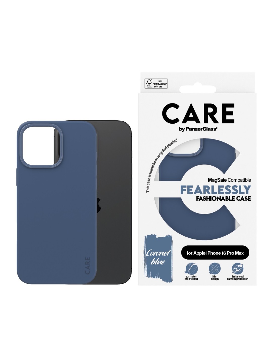 CARE by PanzerGlass Fashionable Case Blue w. MagSafe iPhone 16 Pro Max
