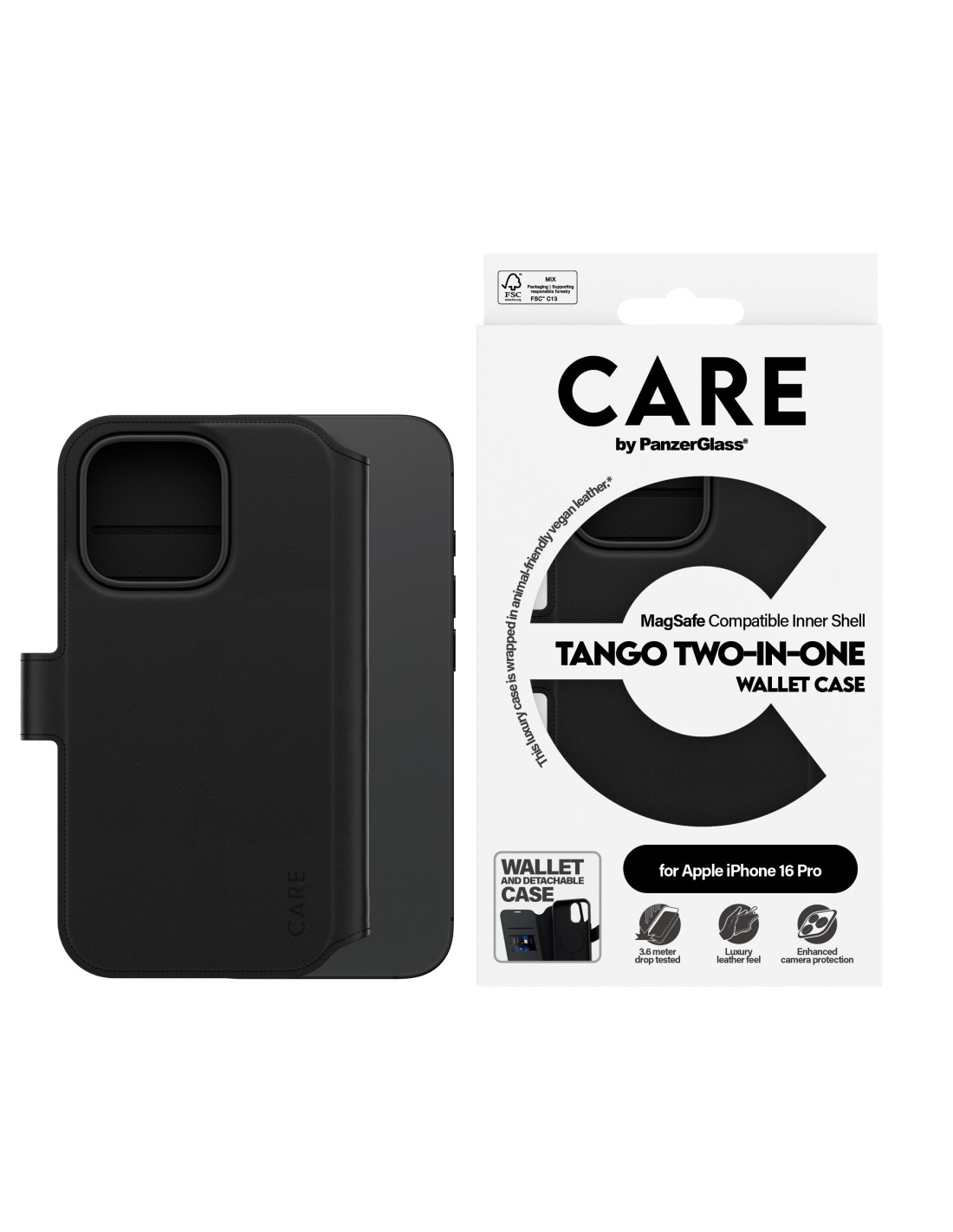 CARE by PanzerGlass Feature Case Tango Two-in-One Wallet w. MagSafe iPhone 16 Pro