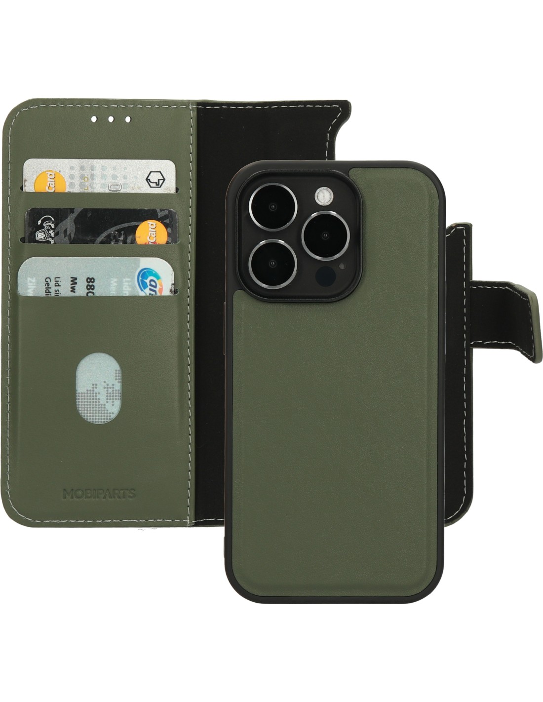 Mobiparts Leather 2 in 1 Wallet Case Apple iPhone 14 Pro Green