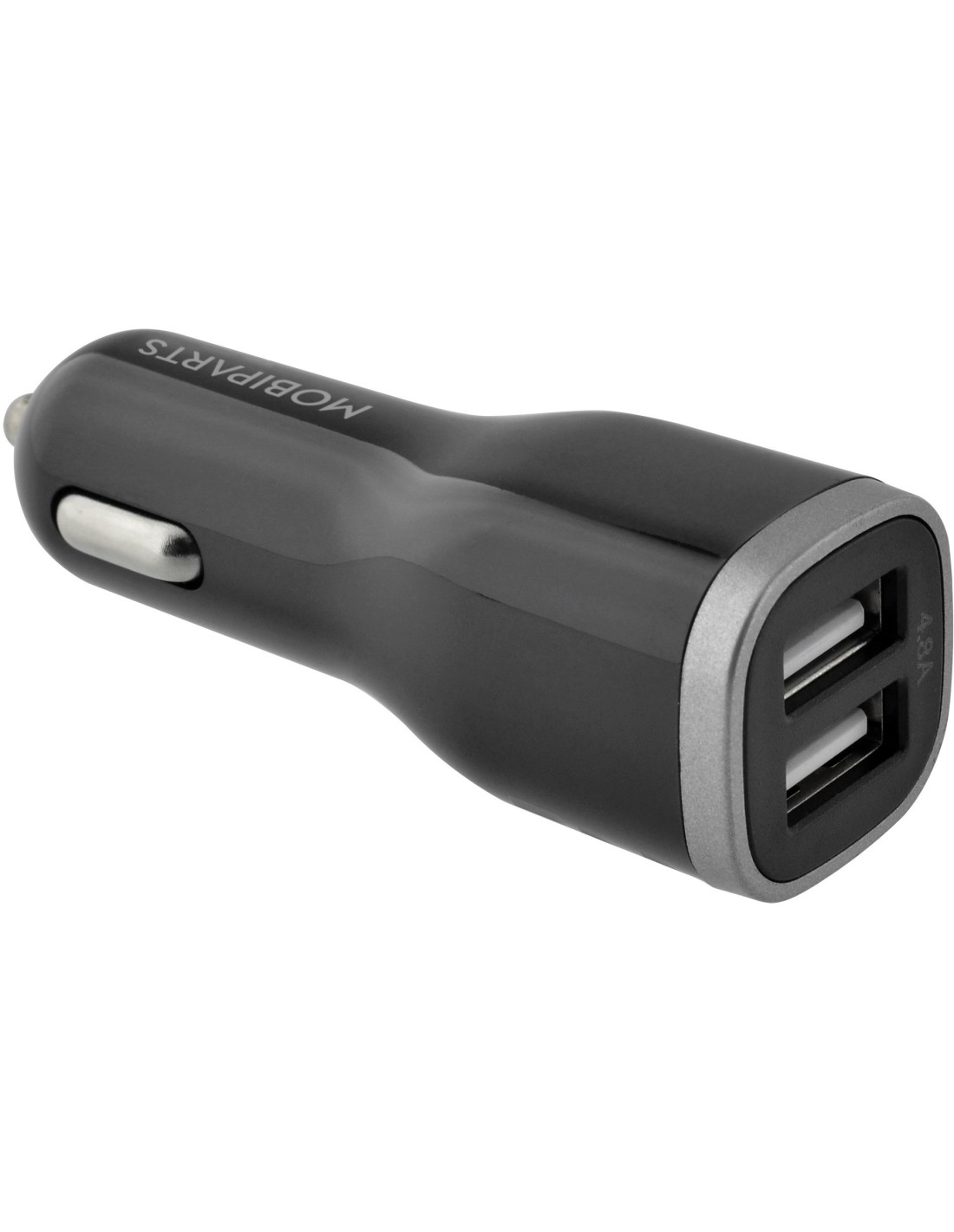 Mobiparts Car Charger Dual USB 24W 4.8A + Micro USB Cable Black
