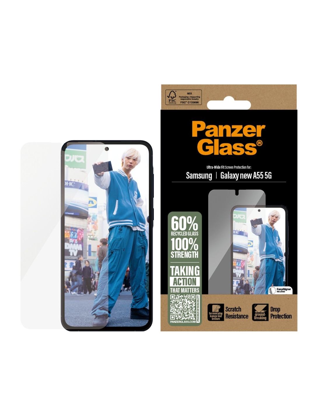 PanzerGlass Samsung Galaxy A56 5G Ultra-Wide Fit Refresh with EasyAligner