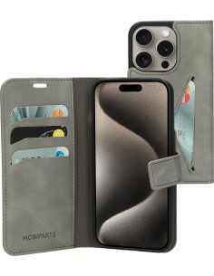 Mobiparts Classic Wallet Case Apple iPhone 15 Pro Granite Grey