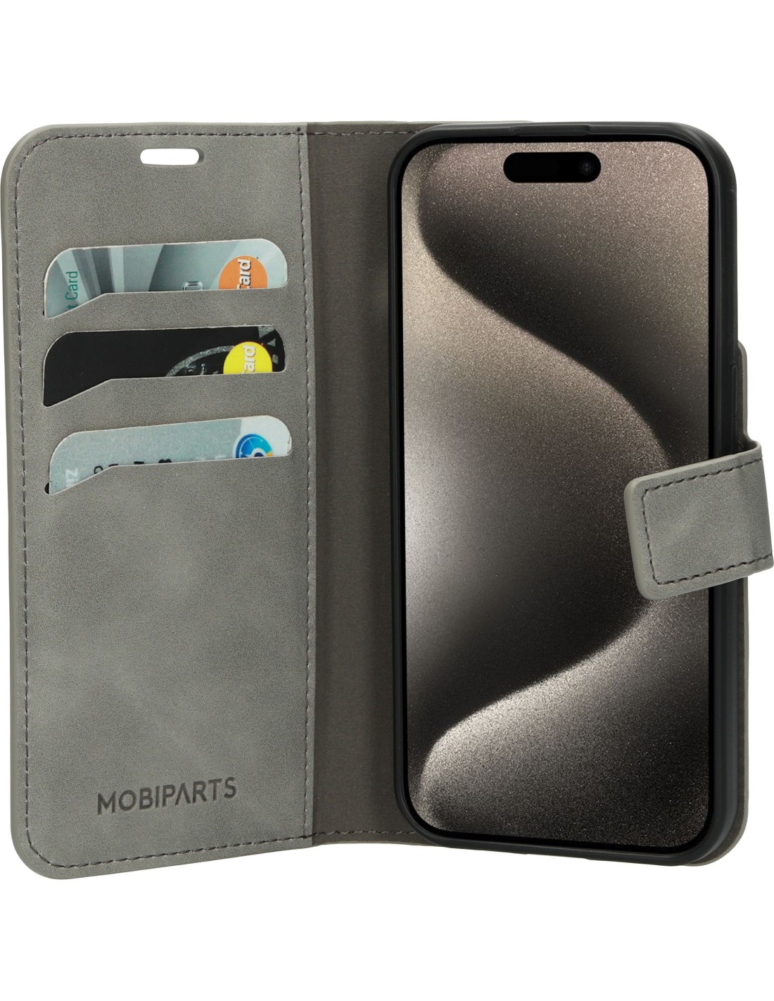 Mobiparts Classic Wallet Case Apple iPhone 15 Pro Granite Grey