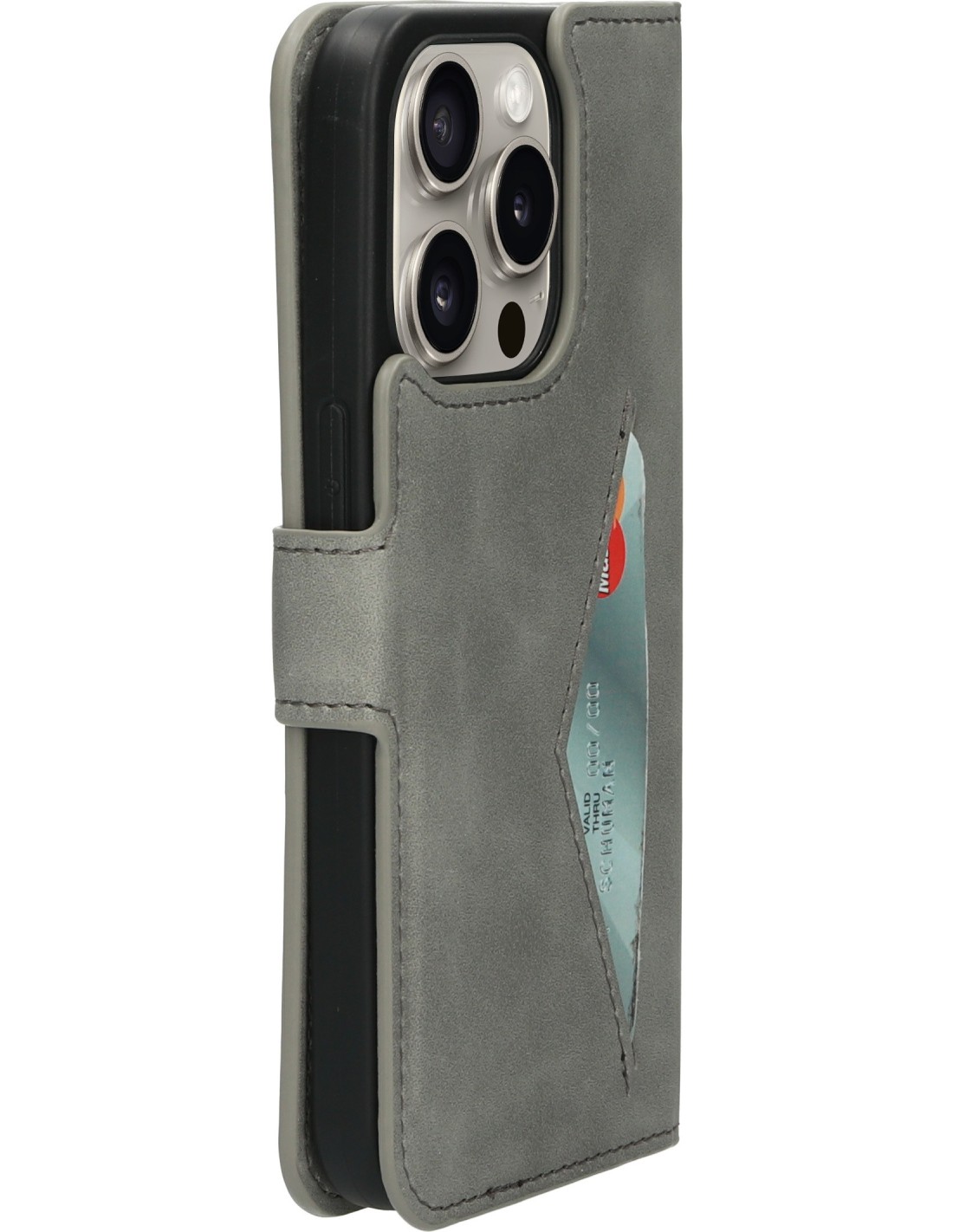 Mobiparts Classic Wallet Case Apple iPhone 15 Pro Granite Grey