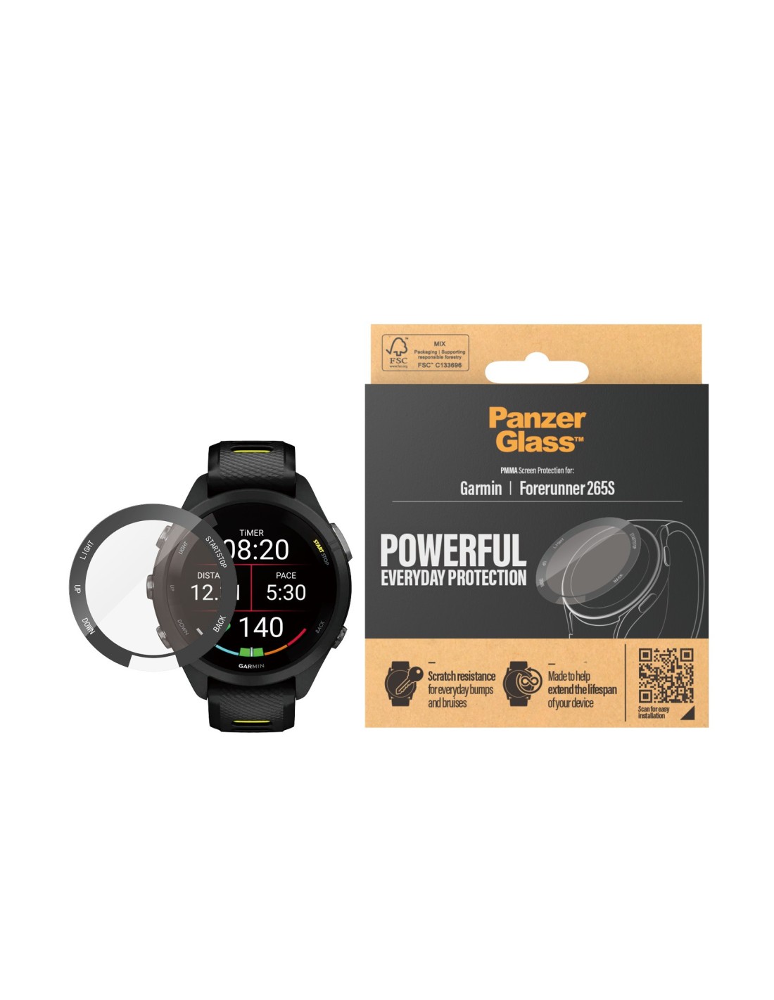 PanzerGlass Garmin Forerunner 265s Black