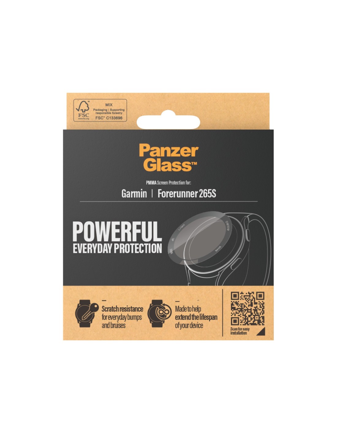 PanzerGlass Garmin Forerunner 265s Black