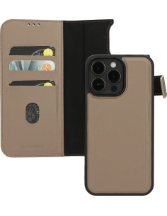 Mobiparts Leather 2 in 1 Wallet Case Apple iPhone 15 Pro Max Taupe