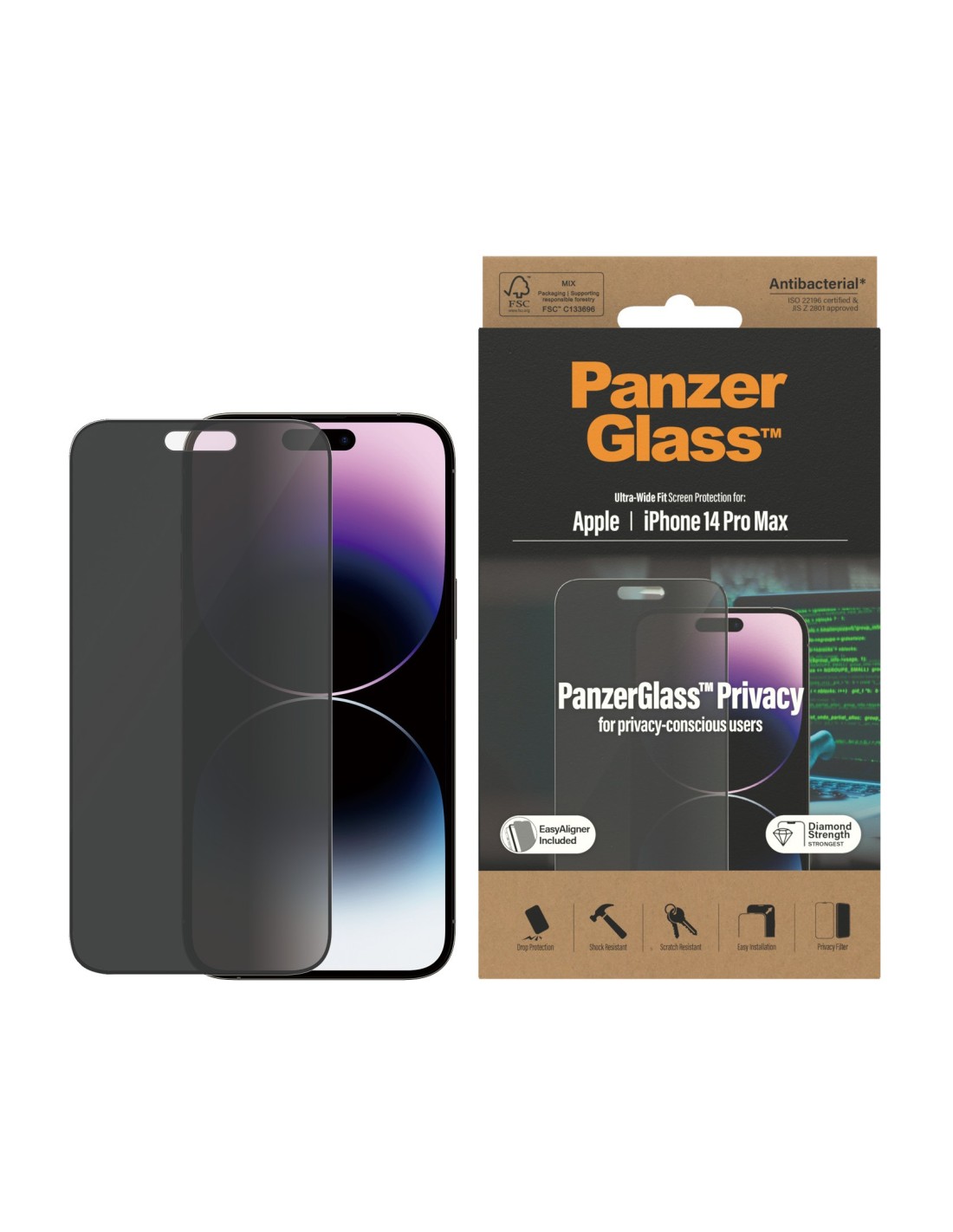 PanzerGlass Apple iPhone 14 Pro Max UWF Privacy Glass AB with EasyAligner