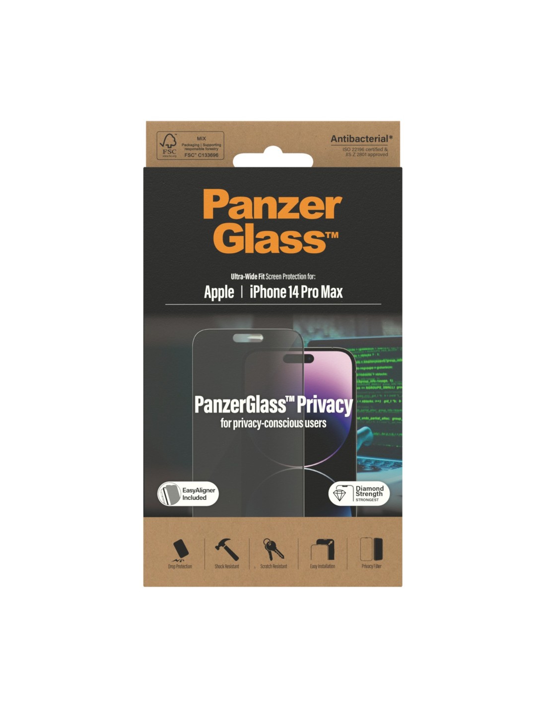 PanzerGlass Apple iPhone 14 Pro Max UWF Privacy Glass AB with EasyAligner