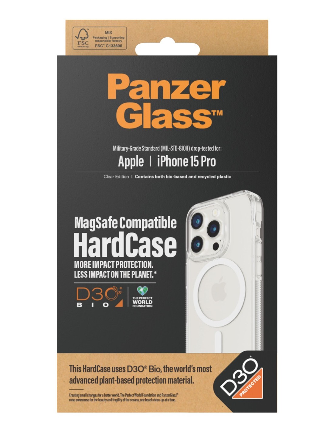 PanzerGlass Apple iPhone 15 Pro MagSafe HardCase with D3O Clear