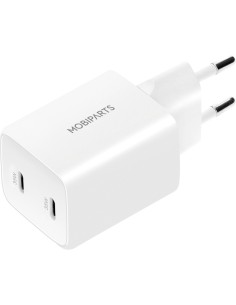 Mobiparts GaN Wall Charger Dual USB-C 35W White (with PD)