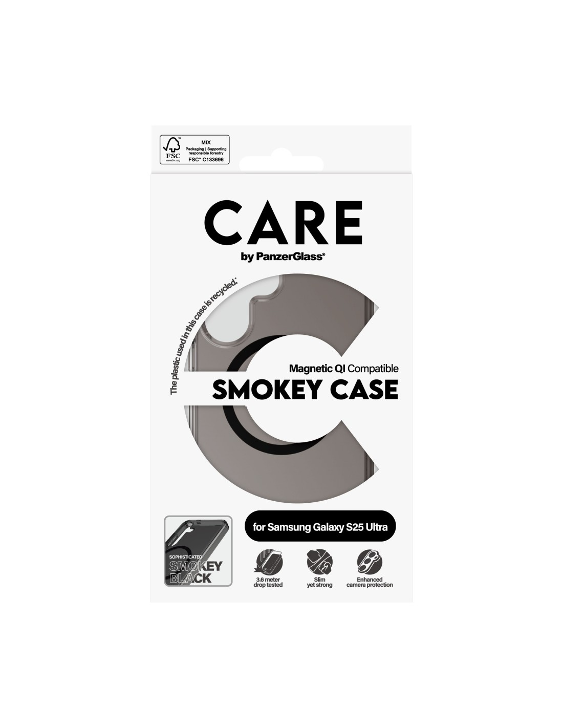 CARE by PanzerGlass Flagship Case Smokey Urban Combat w. Black QI Module Samsung S25 Ultra