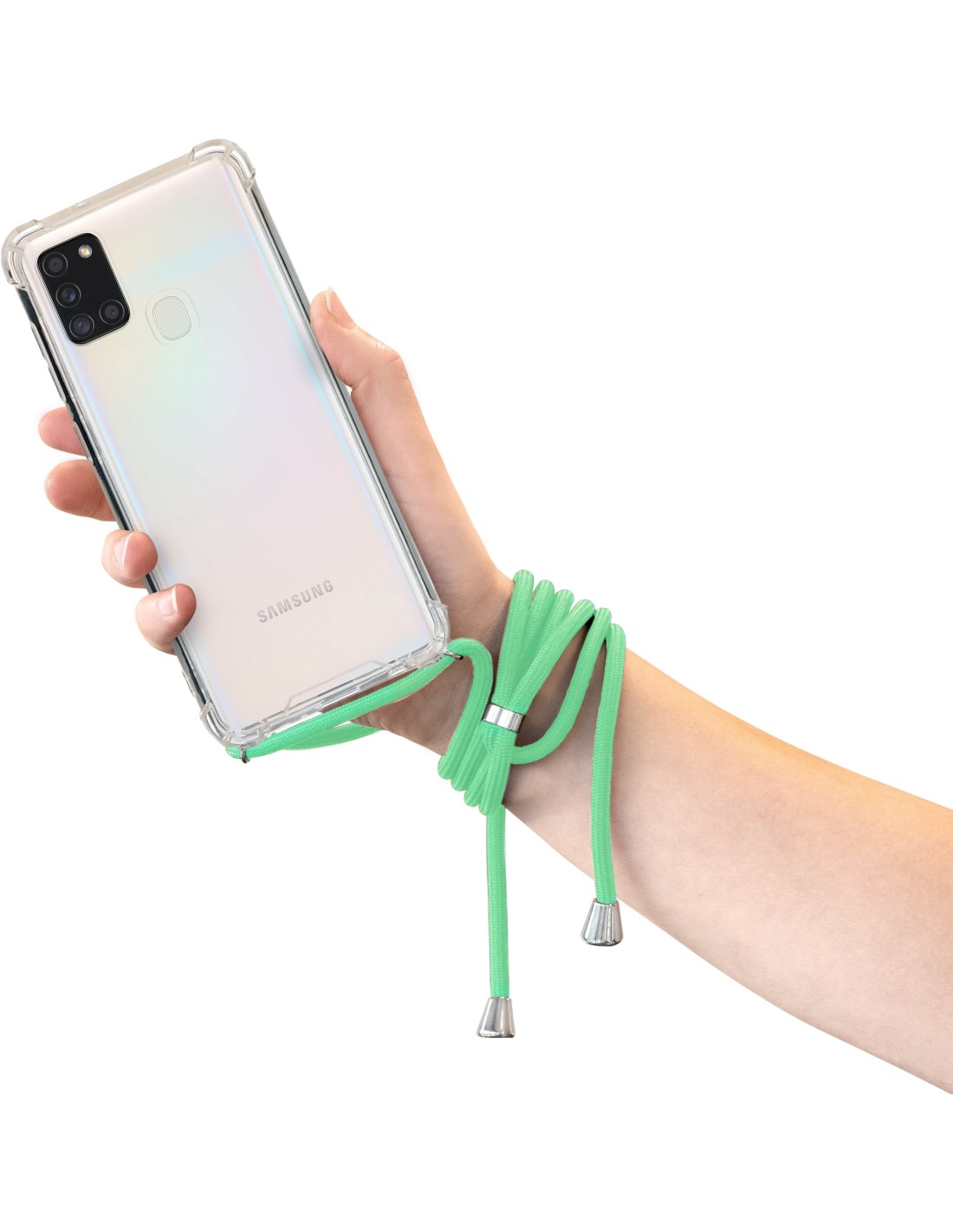 Mobiparts Lanyard Case Samsung Galaxy A21s (2020) Green Cord