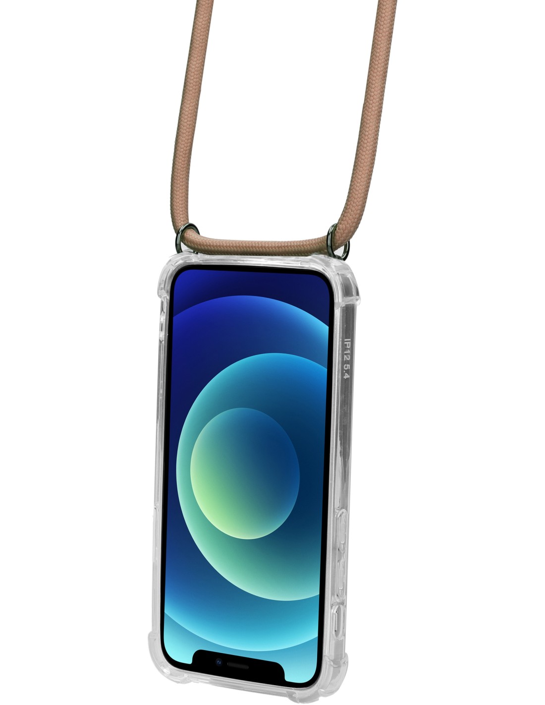 Mobiparts Lanyard Case Apple iPhone 12 Mini Nude Cord