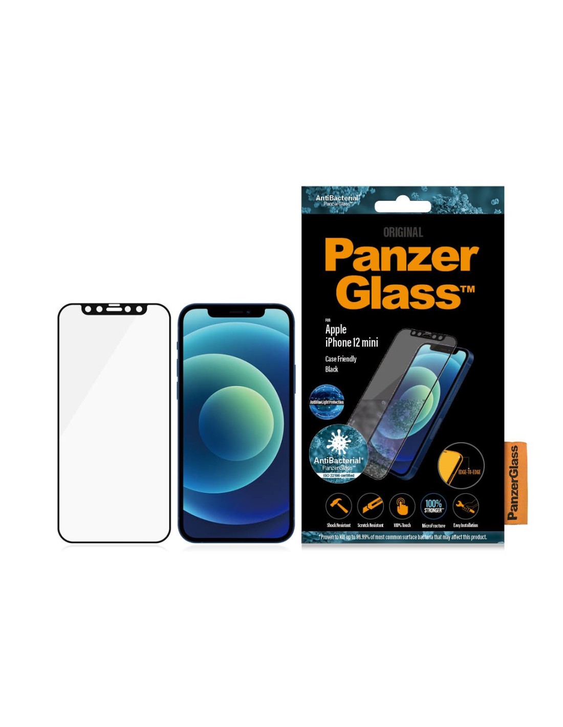 PanzerGlass Apple iPhone 12 Mini Black CF Anti-Bluelight Super+ Glass