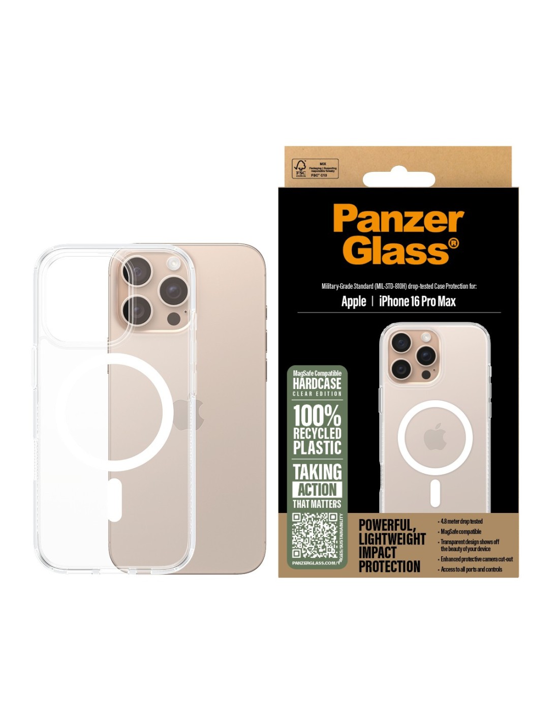 PanzerGlass Apple iPhone 16 Pro Max White MagSafe HardCase Clear