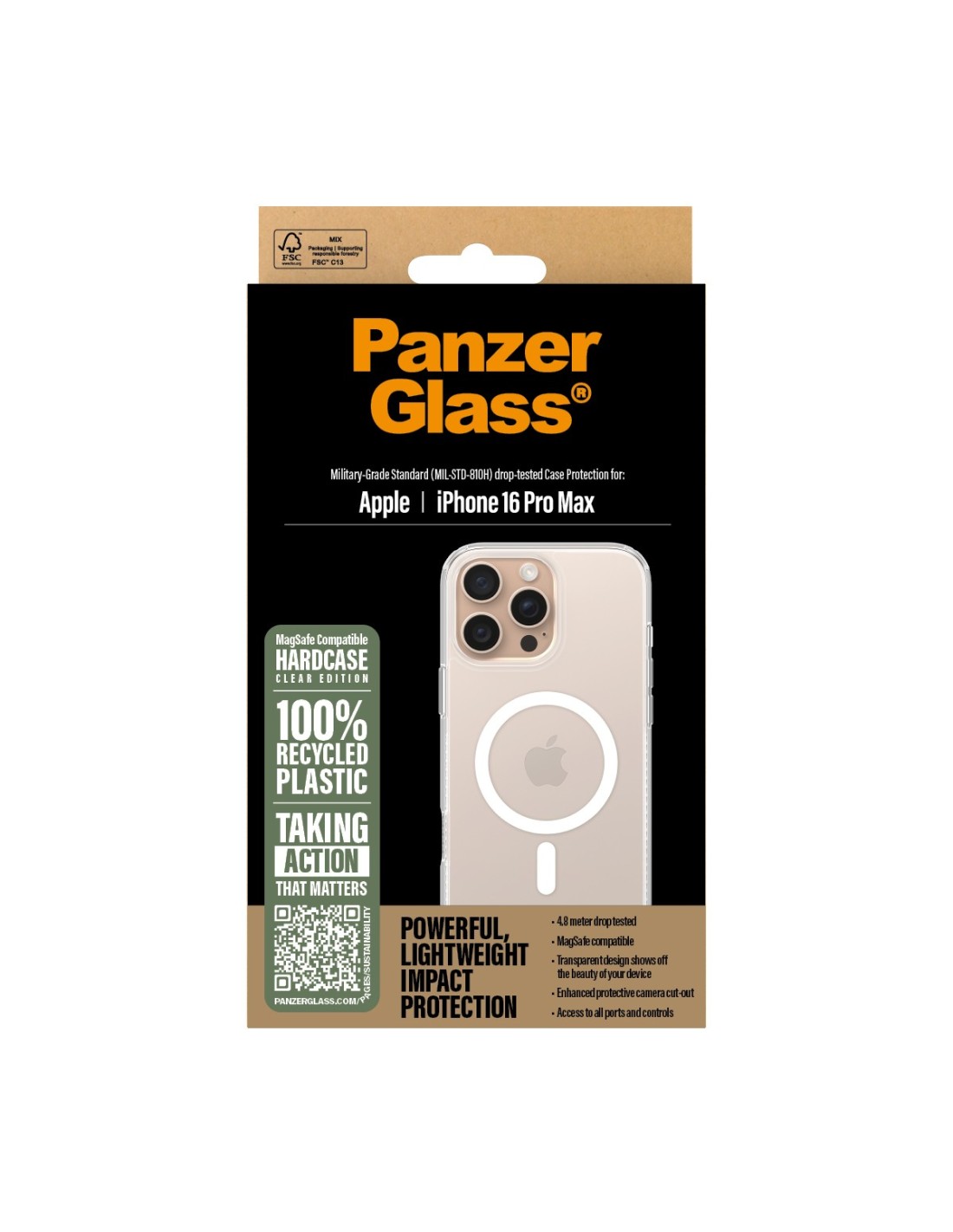 PanzerGlass Apple iPhone 16 Pro Max White MagSafe HardCase Clear