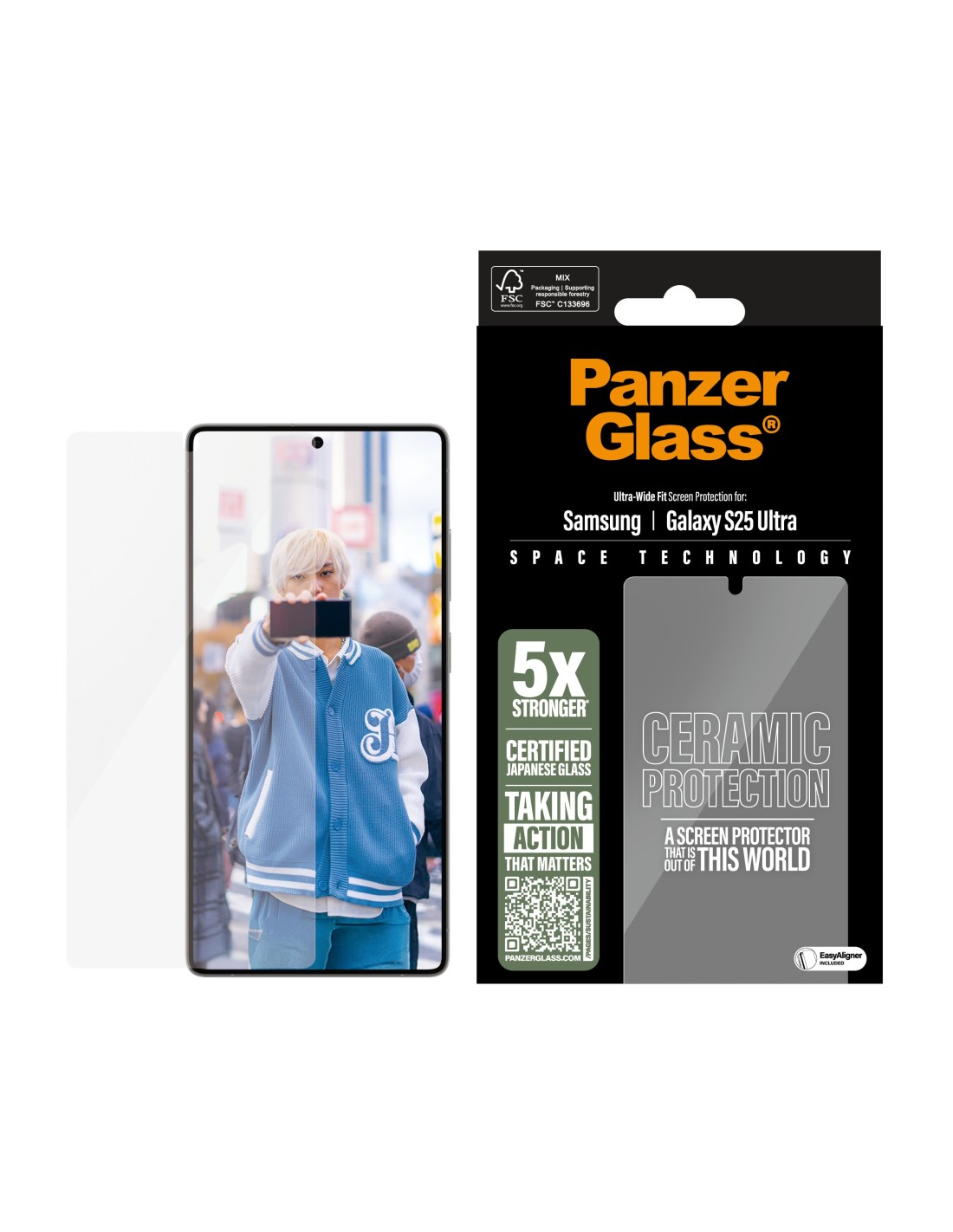 Panzerglass Ceramic Samsung Galaxy S25 Ultra - Ultra-Wide Fit
