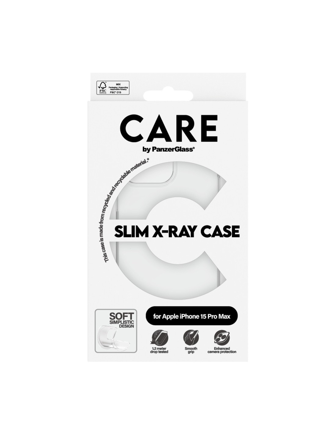 CARE by PanzerGlass Fashionable Case Transparent X-Ray Soft Basic iPhone 15 Pro Max