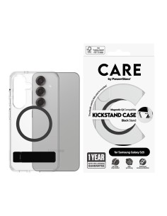 CARE by PanzerGlass Feature Case Transparent w. Black Kickstand & QI Samsung S25 2