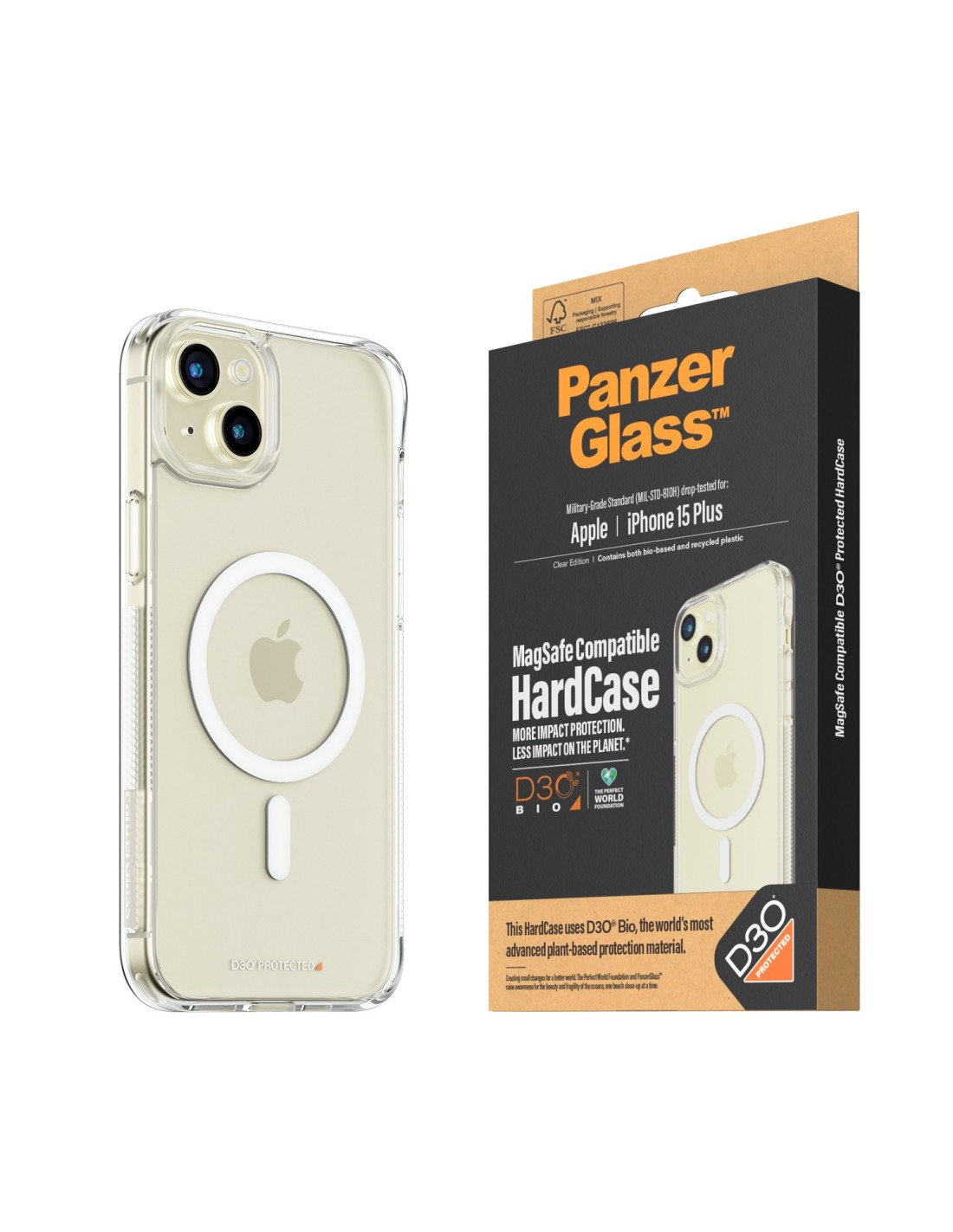 PanzerGlass Apple iPhone 15 Plus MagSafe HardCase with D3O Clear