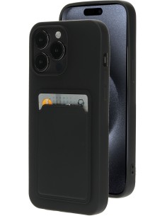 Mobiparts Classic TPU Case with Cardholder Apple iPhone 15 Pro Max Matt Black