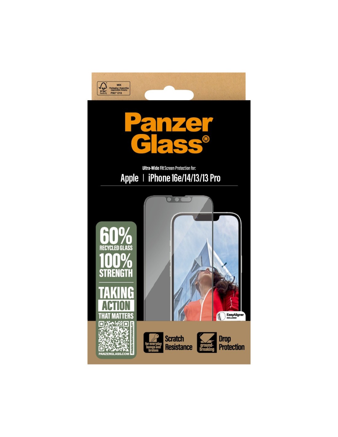 Panzerglass Apple iPhone 16e 14 13 13 Pro - Ultra-Wide Fit