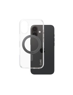 CARE by PanzerGlass Feature Case Transparent w. Black Kickstand & MagSafe iPhone 16