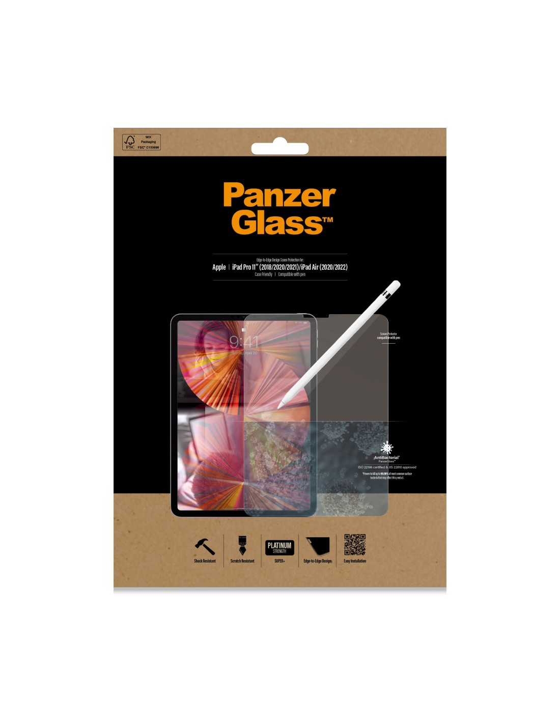 PanzerGlass Apple iPad Air 4 10.9 4th gen   iPad Pro 11 inch (2018 2020 2021 2022) CF Super+ Glass