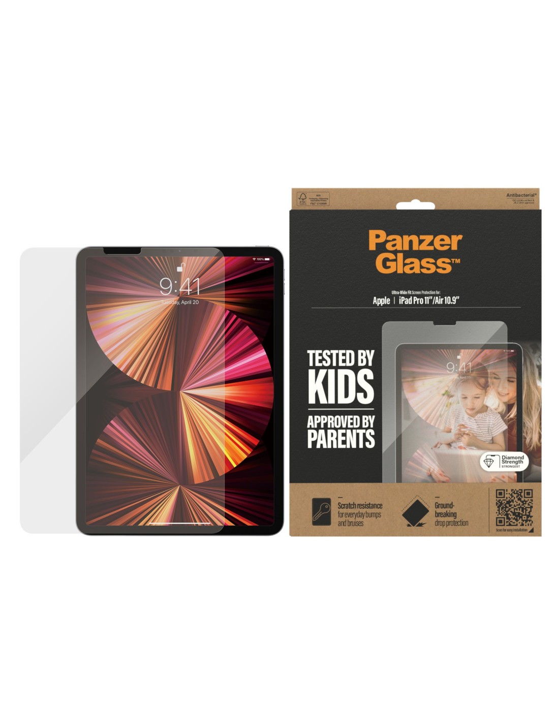 PanzerGlass Apple iPad Air 4 10.9 4th gen   iPad Pro 11 inch (2018 2020 2021 2022) CF Super+ Glass